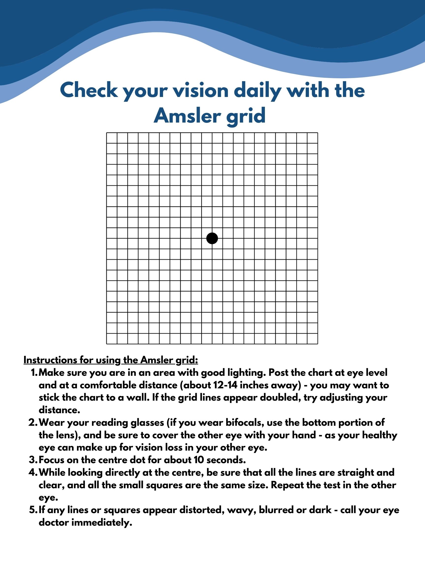 Amsler grid eye test